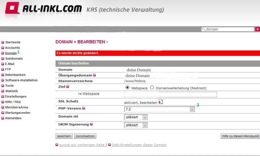 PHP Version aktualisieren am Beispiel von Allinkl.