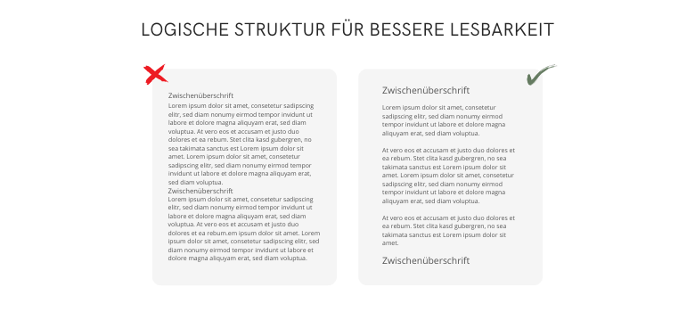 Logische Struktur für Bessee Lesbarkeit