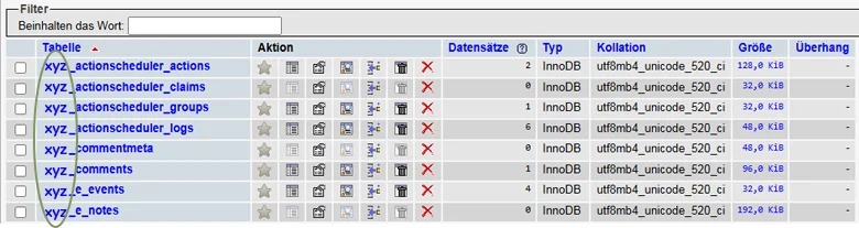Individuelles Tabellenpräfix in einer WordPress Datenbank