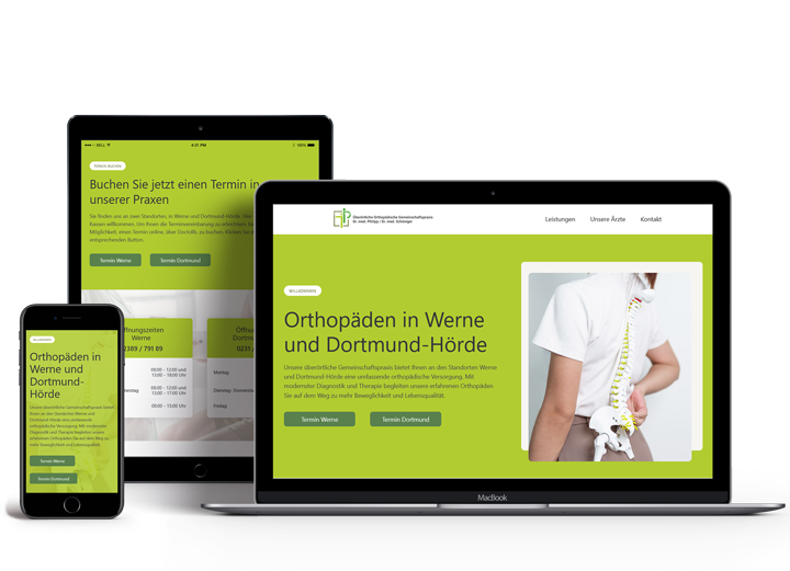 Referenzprojekt orthopraxen.de, Orthopädisch Gemeinschaftspraxis